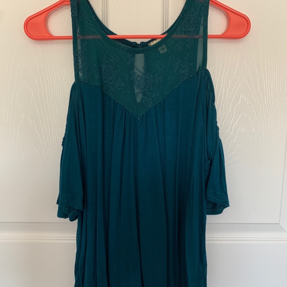 Off the Shoulder Embroidered Neckline Dress